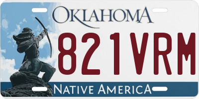 OK license plate 821VRM