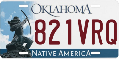 OK license plate 821VRQ