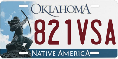 OK license plate 821VSA