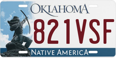 OK license plate 821VSF