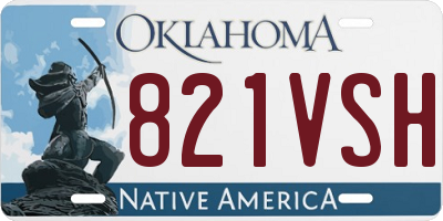 OK license plate 821VSH