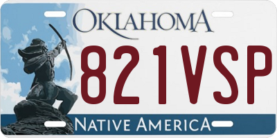 OK license plate 821VSP