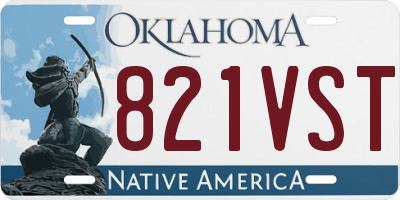 OK license plate 821VST