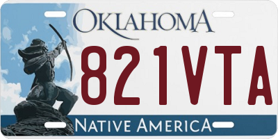 OK license plate 821VTA