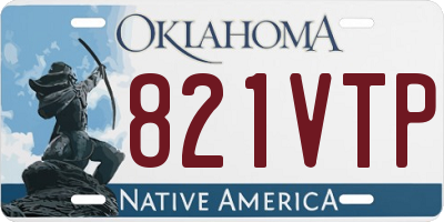 OK license plate 821VTP