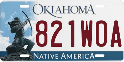 OK license plate 821WOA