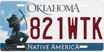 OK license plate 821WTK