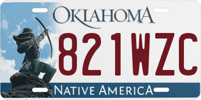 OK license plate 821WZC
