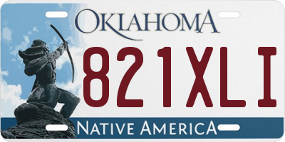 OK license plate 821XLI