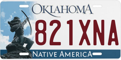 OK license plate 821XNA