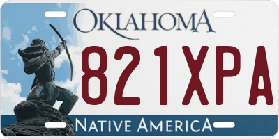 OK license plate 821XPA