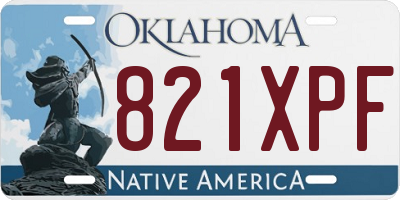 OK license plate 821XPF