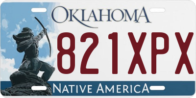 OK license plate 821XPX