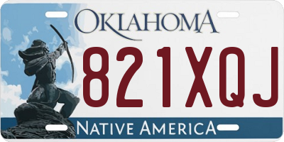 OK license plate 821XQJ