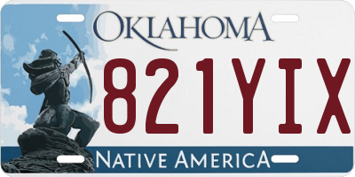 OK license plate 821YIX