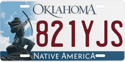 OK license plate 821YJS