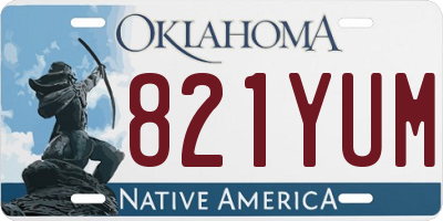 OK license plate 821YUM