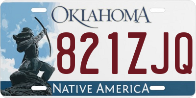 OK license plate 821ZJQ