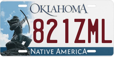 OK license plate 821ZML