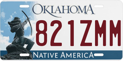 OK license plate 821ZMM