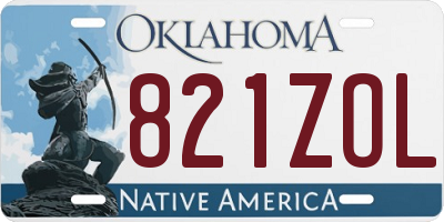 OK license plate 821ZOL