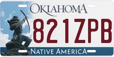 OK license plate 821ZPB