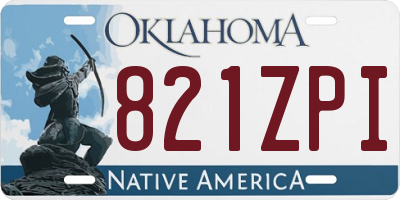 OK license plate 821ZPI