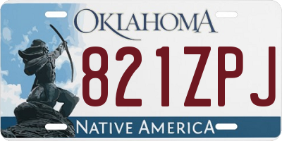 OK license plate 821ZPJ