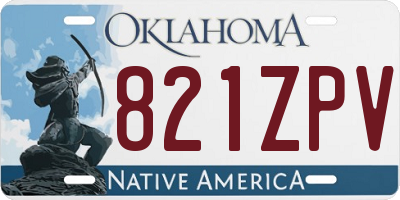 OK license plate 821ZPV