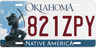 OK license plate 821ZPY