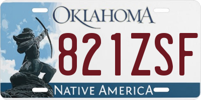 OK license plate 821ZSF