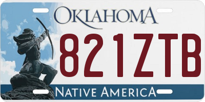 OK license plate 821ZTB