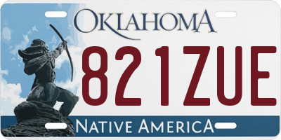 OK license plate 821ZUE