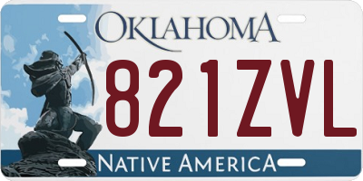 OK license plate 821ZVL