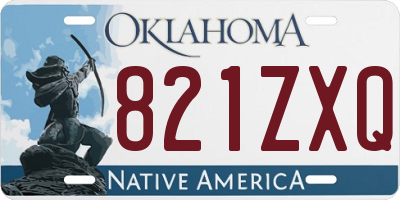 OK license plate 821ZXQ