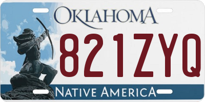 OK license plate 821ZYQ