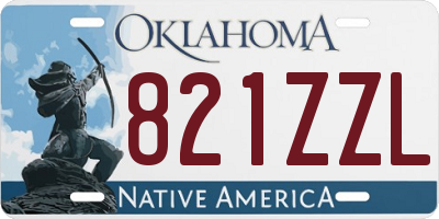OK license plate 821ZZL