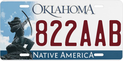 OK license plate 822AAB