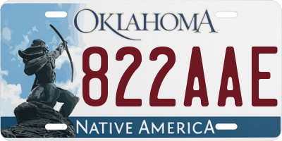 OK license plate 822AAE