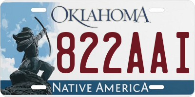 OK license plate 822AAI