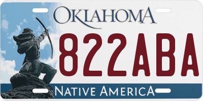 OK license plate 822ABA