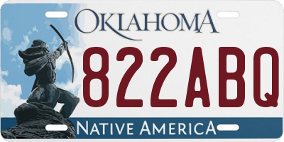 OK license plate 822ABQ
