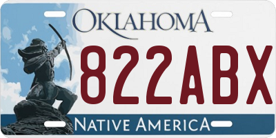 OK license plate 822ABX
