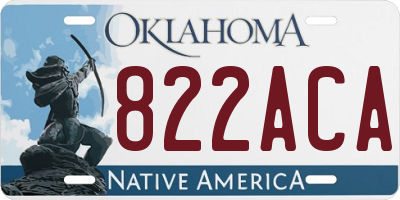 OK license plate 822ACA