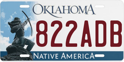 OK license plate 822ADB