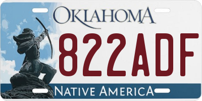 OK license plate 822ADF