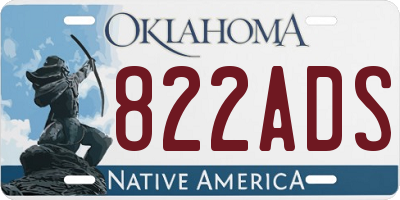OK license plate 822ADS