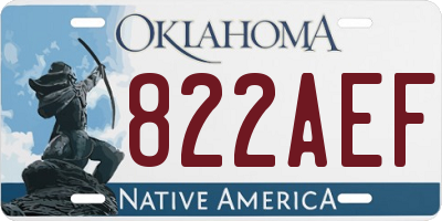OK license plate 822AEF