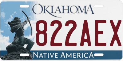 OK license plate 822AEX