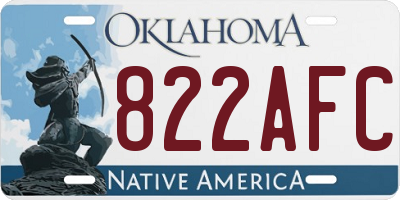 OK license plate 822AFC
